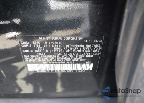 2021 Subaru Outback Onyx Edition Xt from USA, damaged, VIN 4S4BTGJD5M3109435